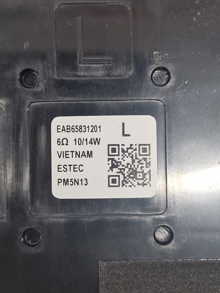 Etiqueta altavoz izquierdo EAB65831201 (L) 6 Ohm 10/14W