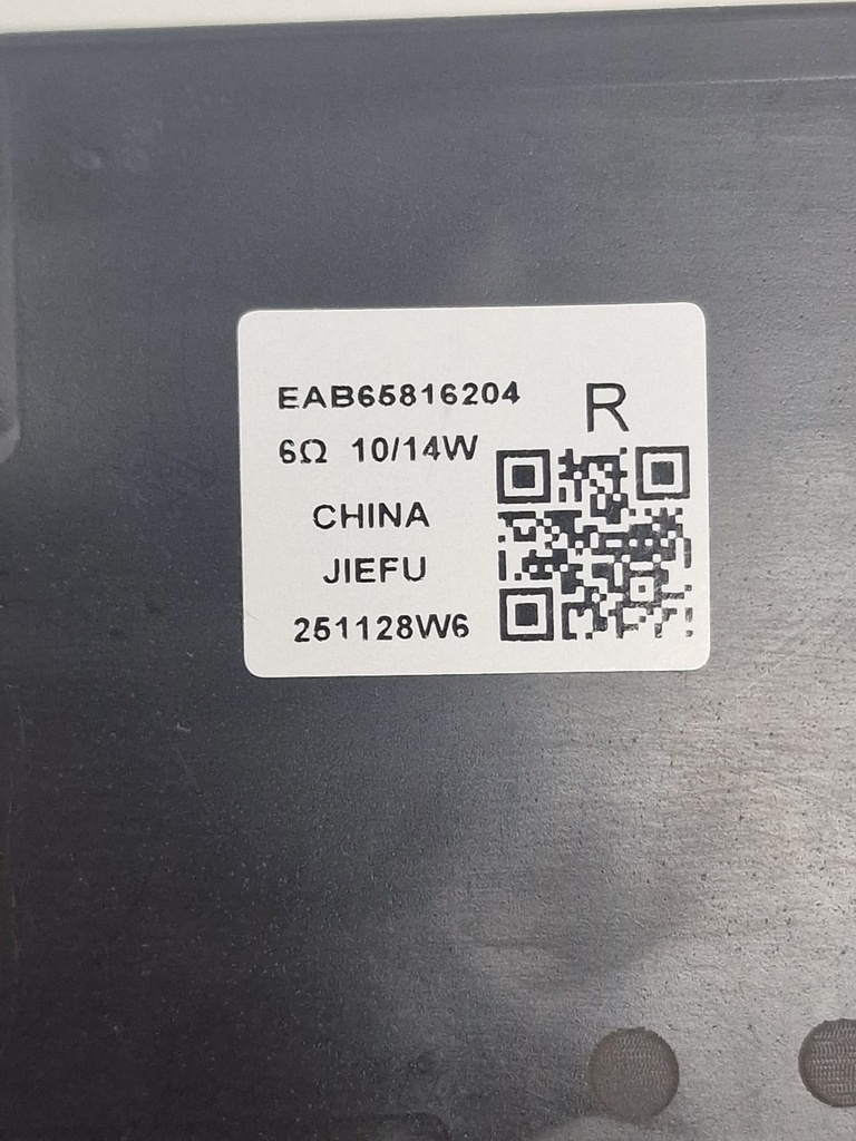 Etiqueta altavoz derecho EAB65816204 (R) 6 Ohm 10/14W JIEFU