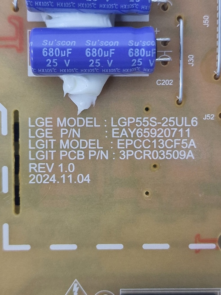Serigrafia LGP55S-25UL6 EAY65920711 EPCC13CF5A REV 1.0
