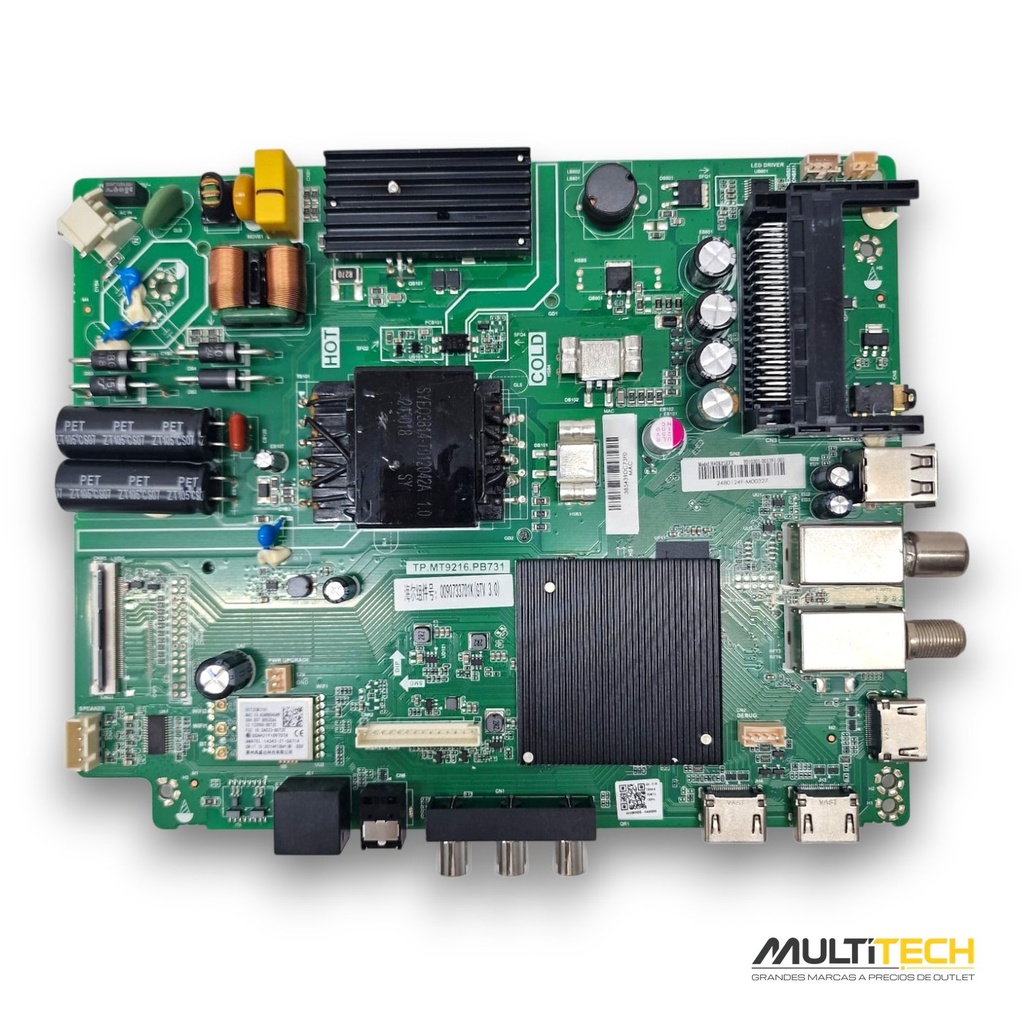 Placa Combo Main Fuente TP.MT9216.PB731 0090733701K TV Haier H40K85EFX 40