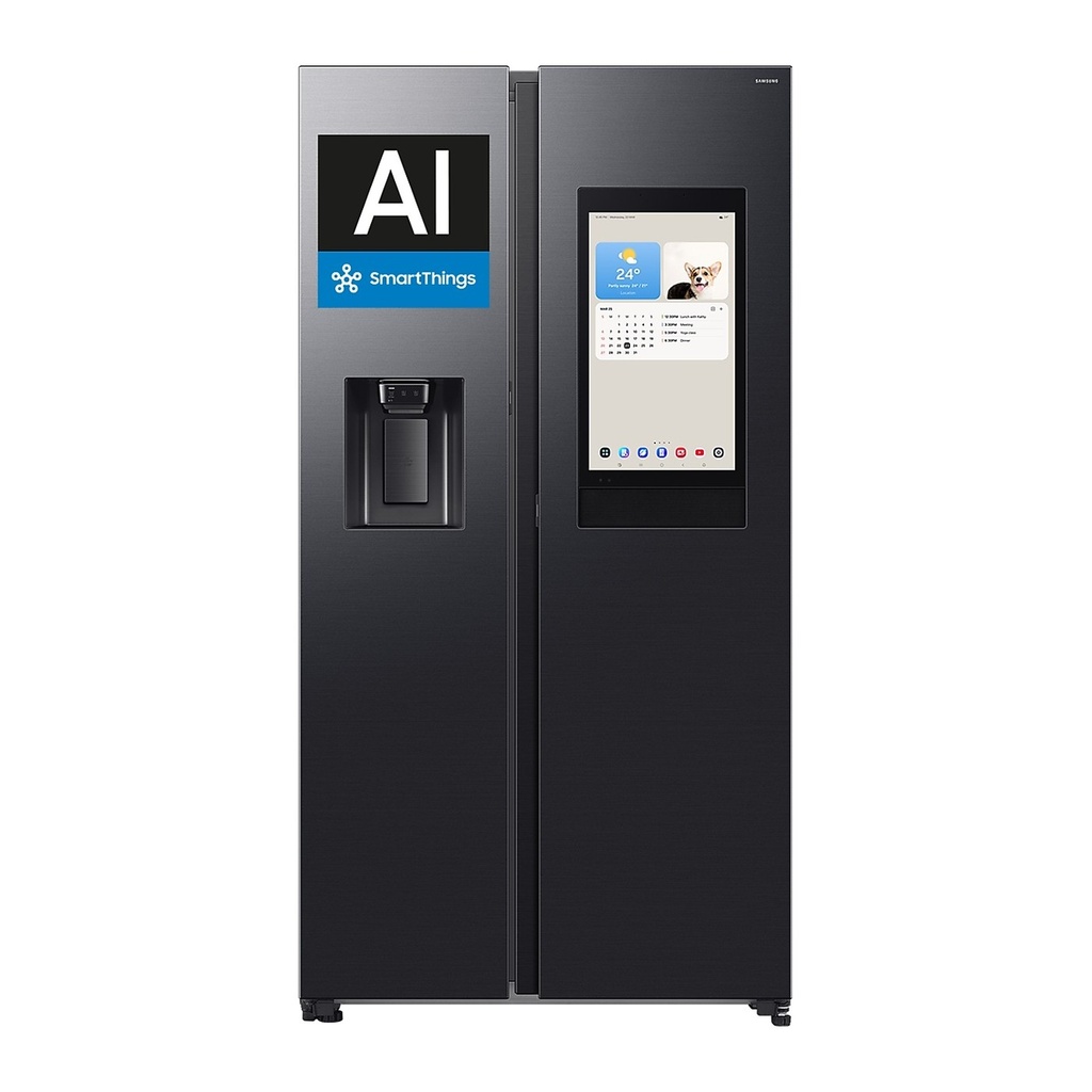 Samsung RS90F66BEFEF American-style fridge · Series 9 Family Hub Bespoke AI 178cm 614L Class E Graphite