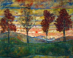 Cuatro árboles · Schiele