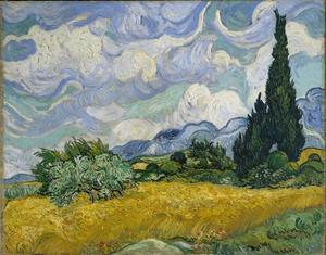 Campo de trigo con cipreses · Van Gogh