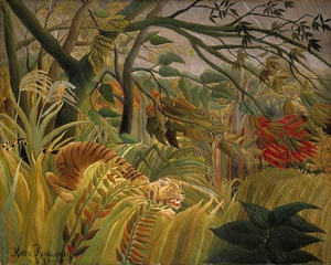 Tigre en una tormenta tropical · Rousseau