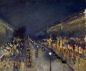 Boulevard Montmartre de noche · Pissarro